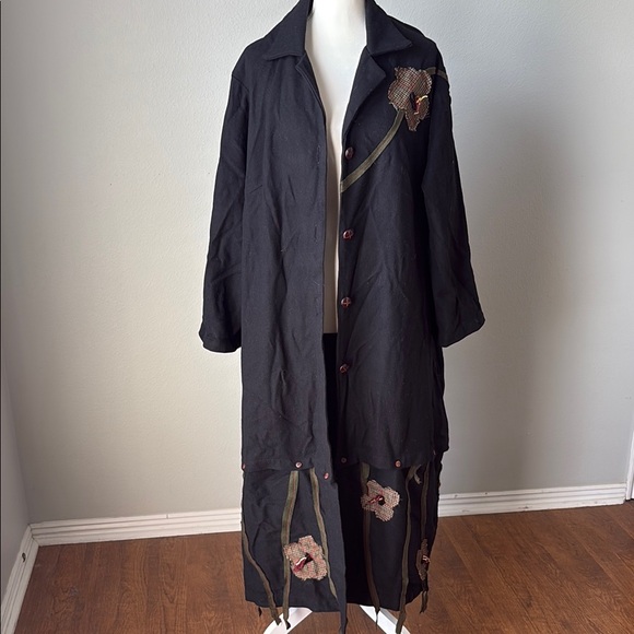 Staley GretzingerUnique Black Wool Dark Gypsy Trench Coat